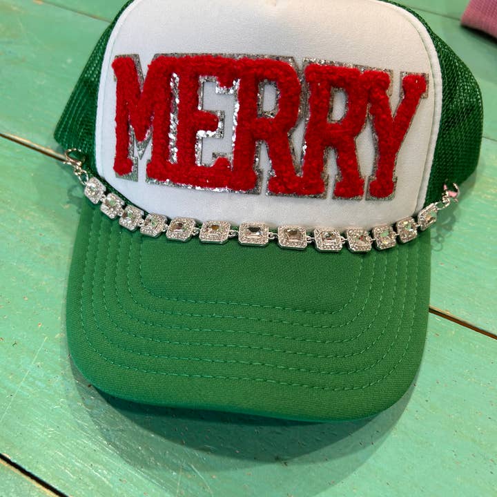 Vibes Hat Company - Wholesale Trucker Hat - Women's - Red Chenille Merry Trucker | Christmas Cap| Holiday| Santa4