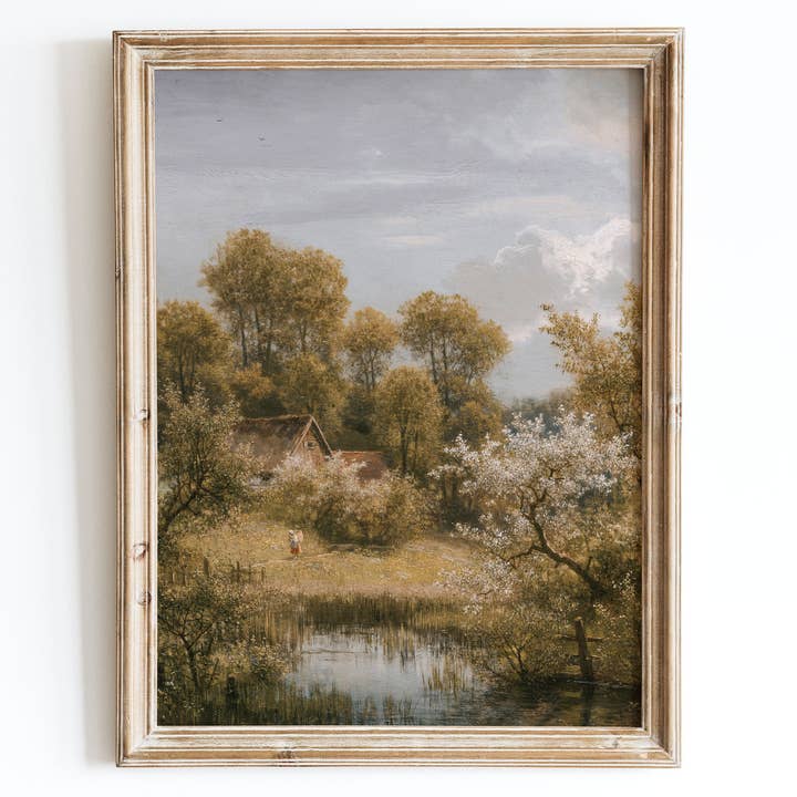 Rustieke vintage Europese tuinbloembomen Art Print VP50 voor wholesale door Sugar & Canvas