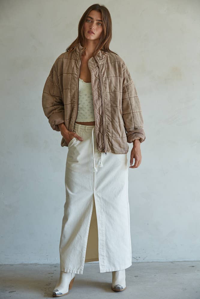 By Together - Wholesale Jacket - Women's - L4369 | Long Sleeve Quilted Knit Mineral Washed Jacket4