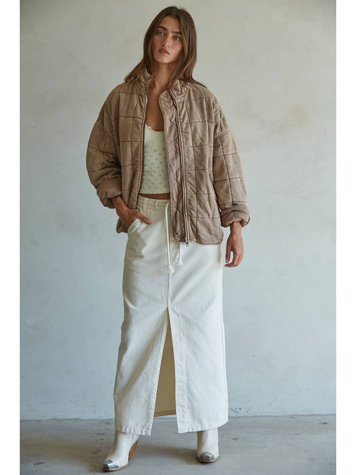 By Together - Wholesale Jacket - Women's - L4369 | Long Sleeve Quilted Knit Mineral Washed Jacket7