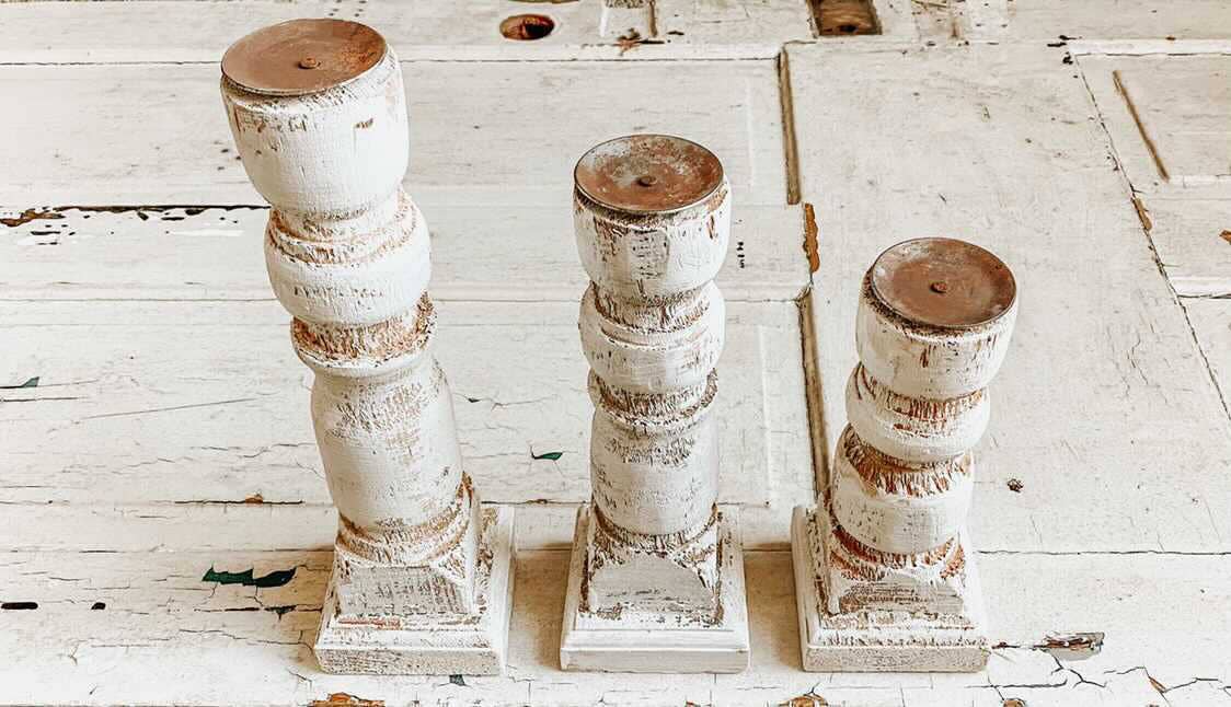 Rustic Farm – Suporte de vela por atacado – Castiçal em Madeira, Conjunto 3 PCs, Feito à mão - 7.11