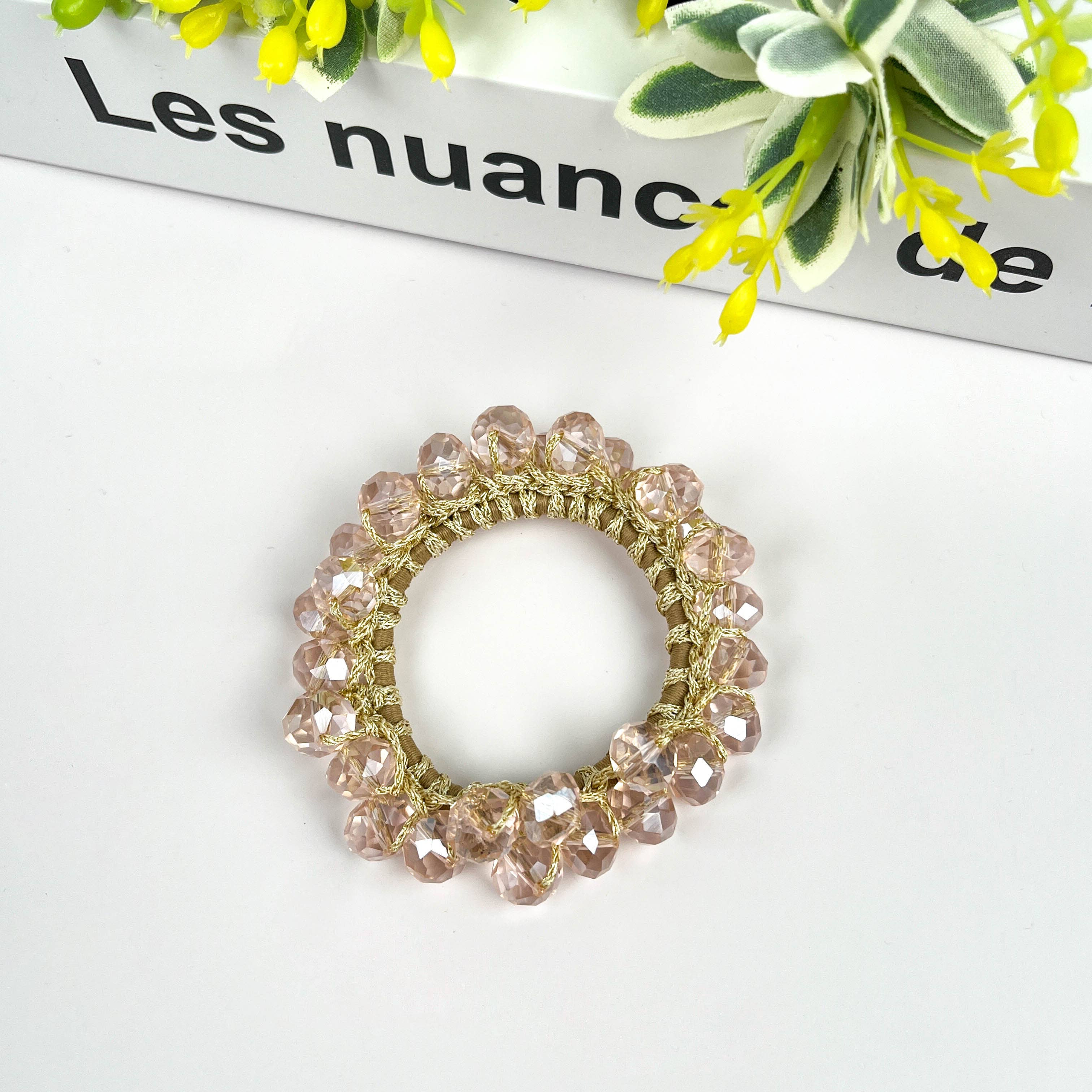 TheDivaSoap - Vente Élastique à cheveux - Élastique à cheveux en cristal élégant, bracelet en strass4