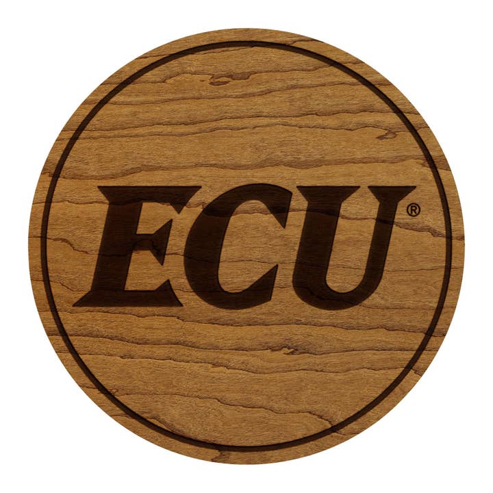 East Carolina University ECU Coaster – Crafted from Cherry or Maple Wood – ECU Pirates for wholesale by LazerEdge
