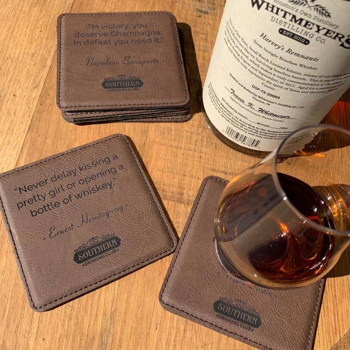 Drinking Quote Party Coaster Set for wholesale by Southern Drinking Club