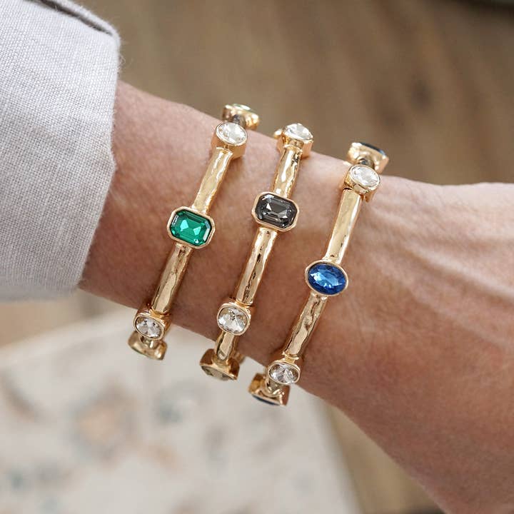 Radiant Stones – Jeweled Stretch Bangle Bracelet for wholesale by PennyLine inc