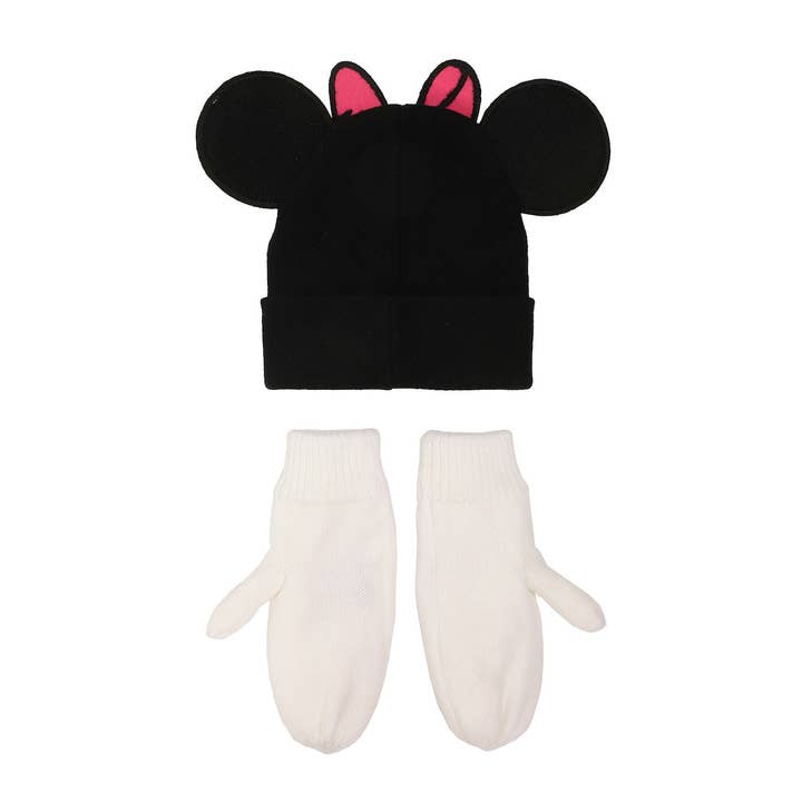 Bioworld Merchandising - Wholesale Beanie - Women's - Disney Minnie Mouse Ears & Bow 2-Pack Knit Cap & Mittens Set2