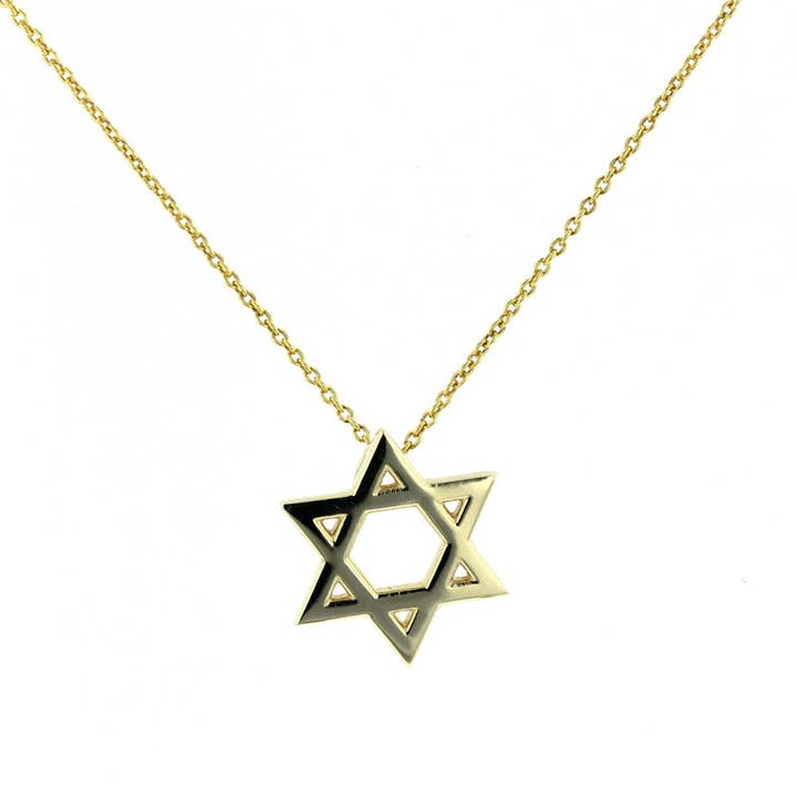 14KT Yellow Gold Star Of David Pendant for wholesale by NYMAN JEWELERS