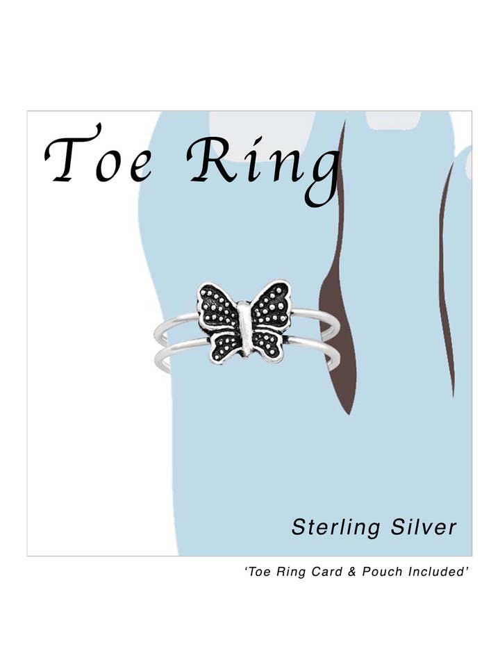 Sterling Silver Butterfly Adjustable Toe Ring - SS for wholesale by Zoey Simmons