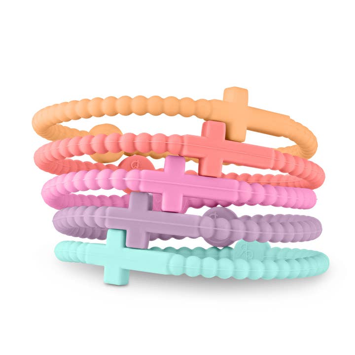 Ryan & Rose - Wholesale Beaded Bracelet - Kids - Jesus Bracelets (silicone cross bracelets)
