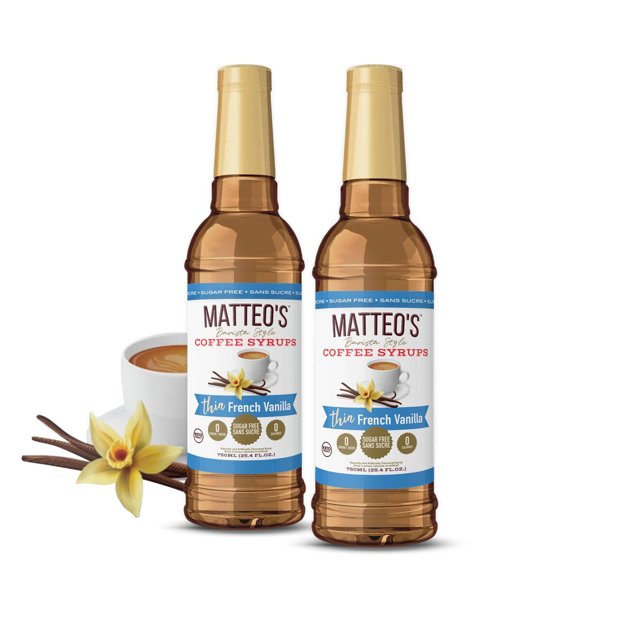 Matteo's - Wholesale Iced Coffee/Cold Brew - Sugar Free Coffee Syrup, French Vanilla5