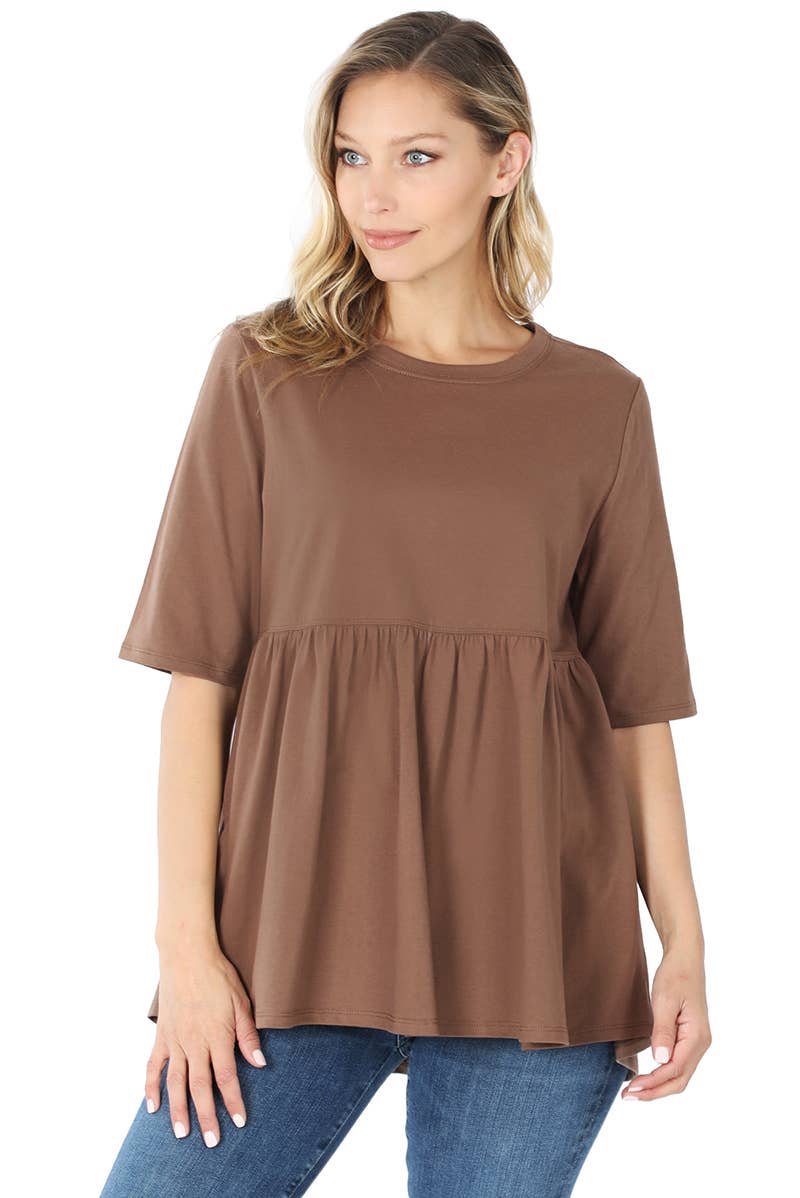 42POPS - Vendita all'ingrosso Tunica - Donna - ",,..._ Tunica in Cotone con Arricciatura a Vita Impero11