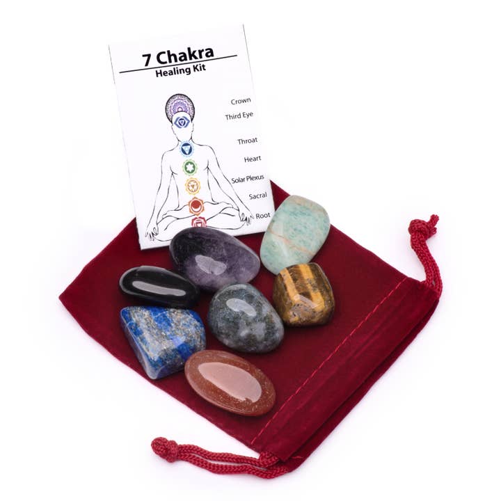 7-Chakra tumlede ædelstenssæt for engroshandel hos Friendly Crystals