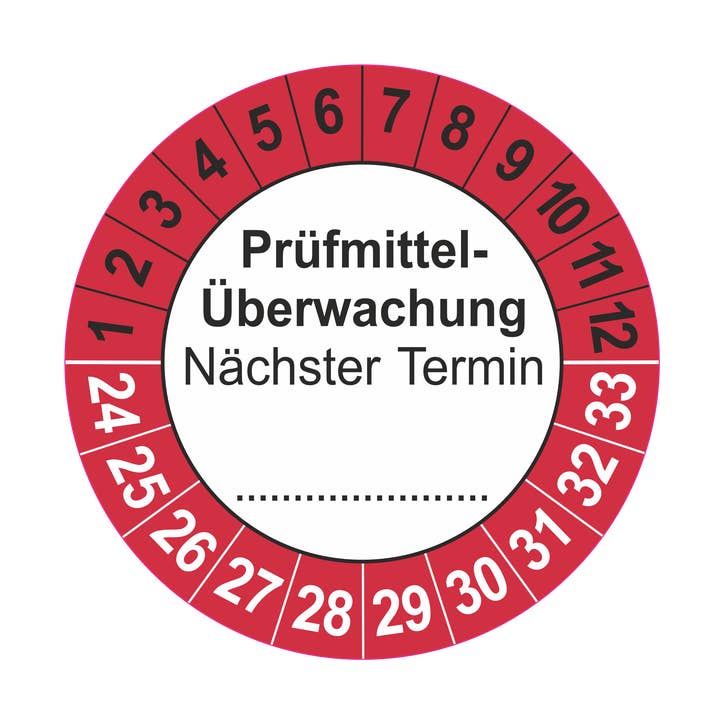 Test equipment identification/test equipment monitoring including year for wholesale by Blitzpfeil24 by Jahn Industrieschilder/Etiketten GmbH