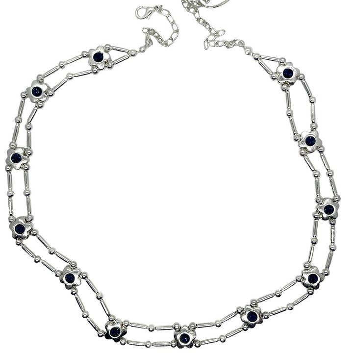 Blomchoker Sw i blått silver 10µ för wholesale av Gloria Mago