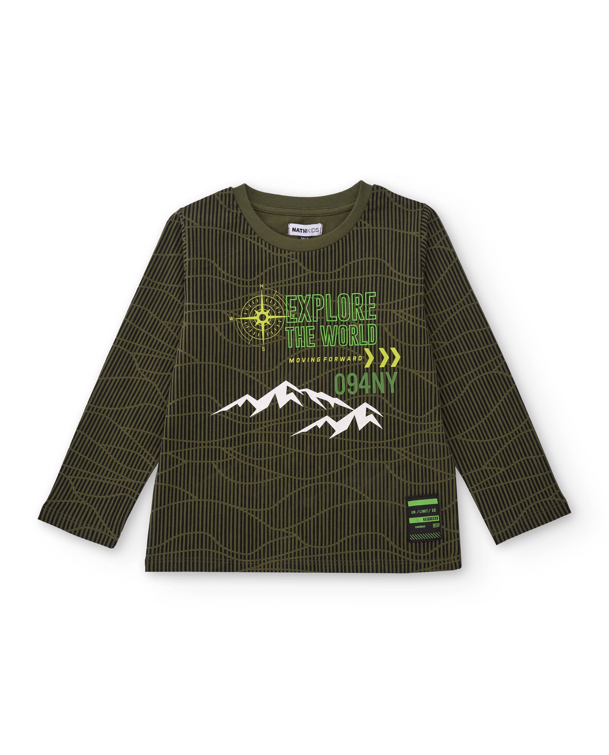 tuc tuc - Wholesale T-Shirt - Kids - Green children's T-shirt with mountain print and text0