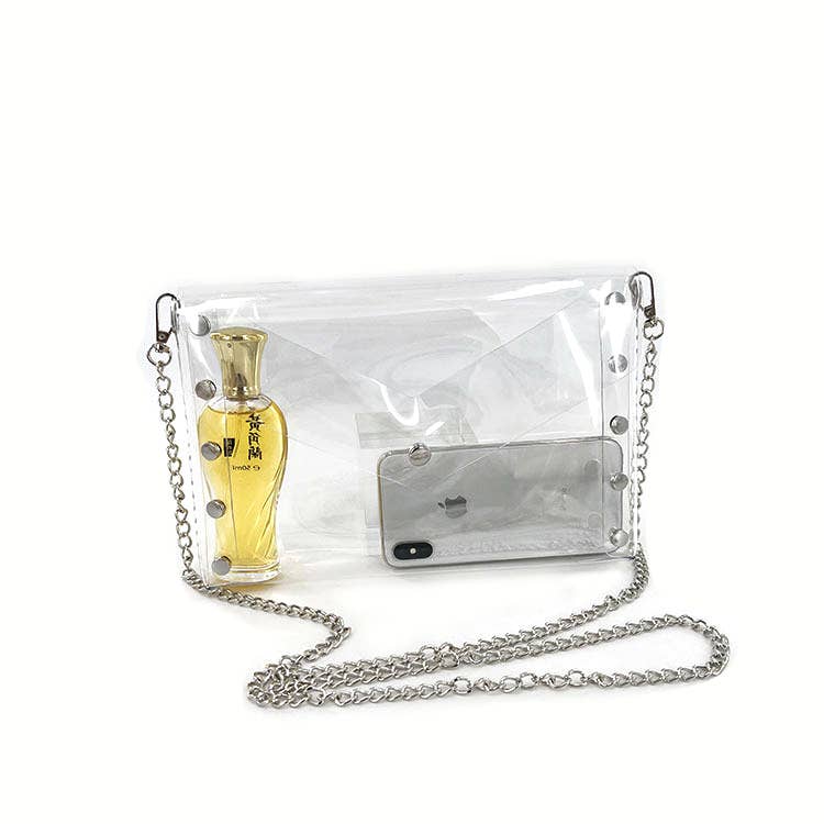 Natalie Mills - Wholesale Crossbody Bag - Women's - Selena Clear Handbag in Silver3