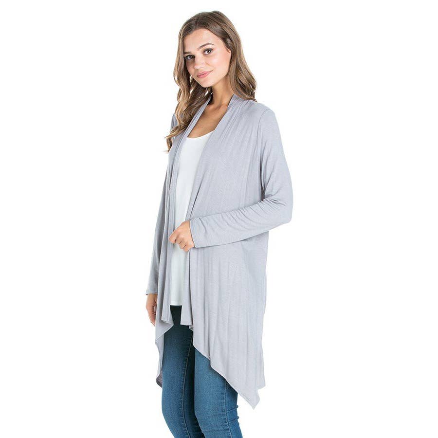 Azules Clothing – Großhandel Strickjacke – Damen – AJK-3006RS Langärmeliger Cardigan mit offenem Vorderteil und Wasserfallausschnitt45