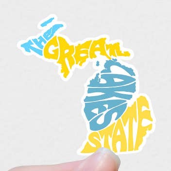 Michigan state outline vinyl sticker for wholesale by Sweet Humors