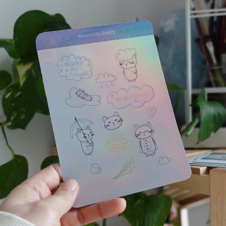 Daydreamer Stickersheet (holographic) for wholesale by uncomfy cherry
