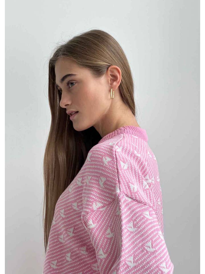 Pink Nautical Charm Knit Sweater for wholesale on Faire