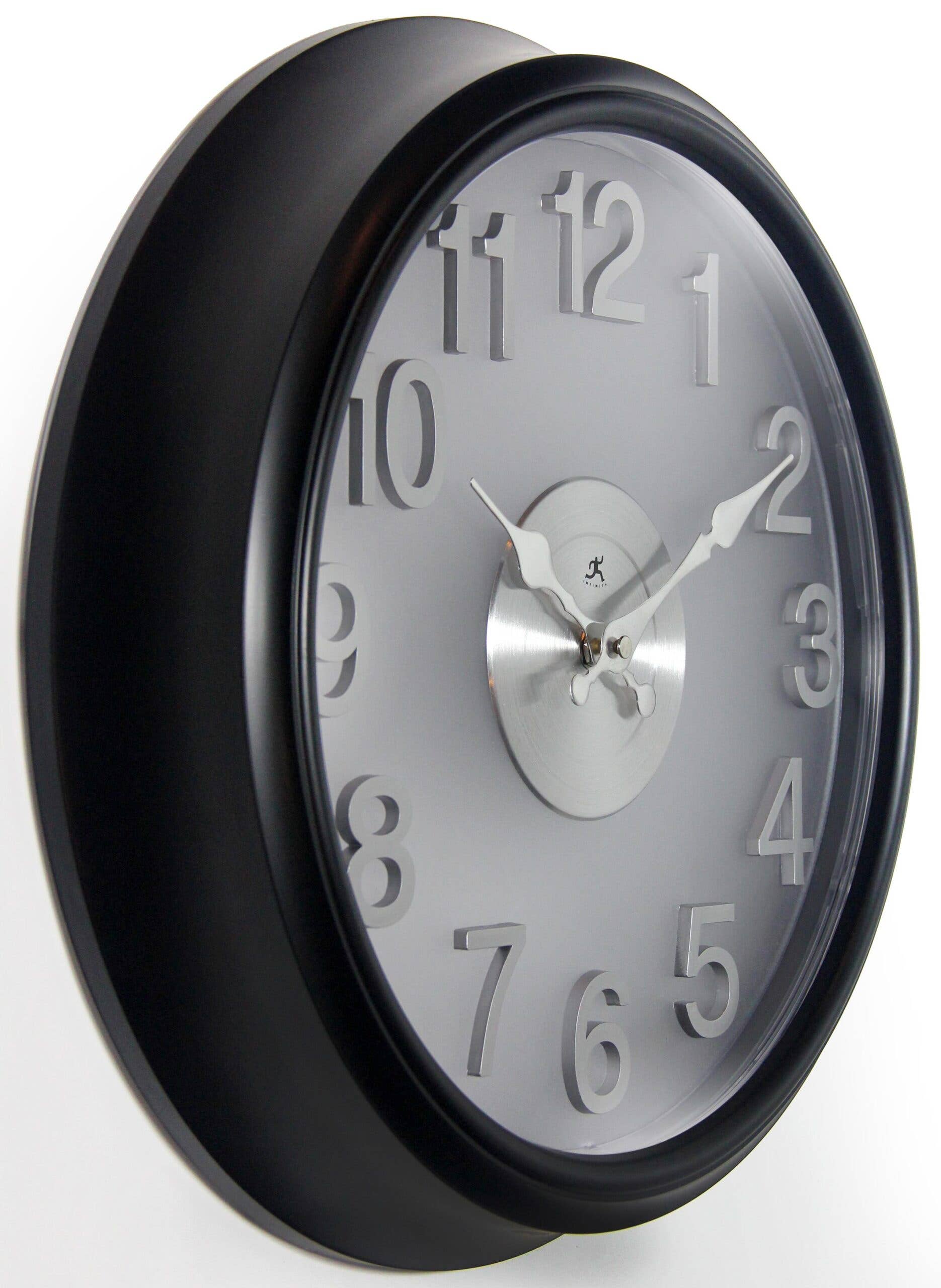 Infinity Instruments - Wholesale Wall Clock - Modern/Contemporary Round Black Wall Clock 15 Inch2