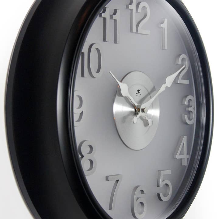 Infinity Instruments - Wholesale Wall Clock - Modern/Contemporary Round Black Wall Clock 15 Inch2