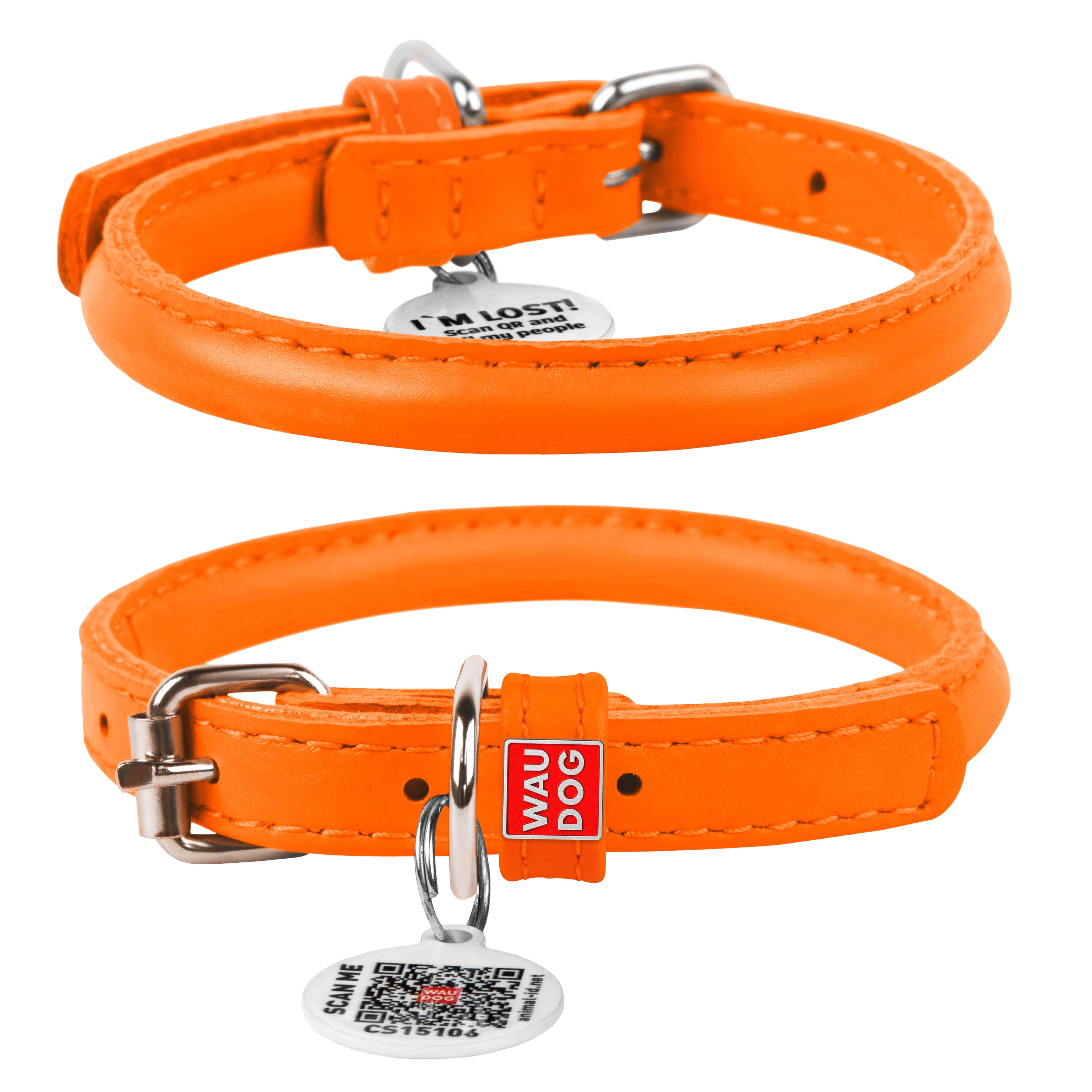 WAUDOG - Wholesale Pet Collar - Dog - Glamour Reinforced Rolled Leather Collar With Metal Clasp2