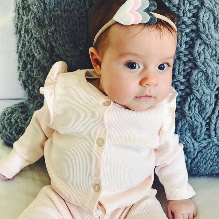 Felt Hearts Headband for wholesale by Roses and Polkadots Boutique