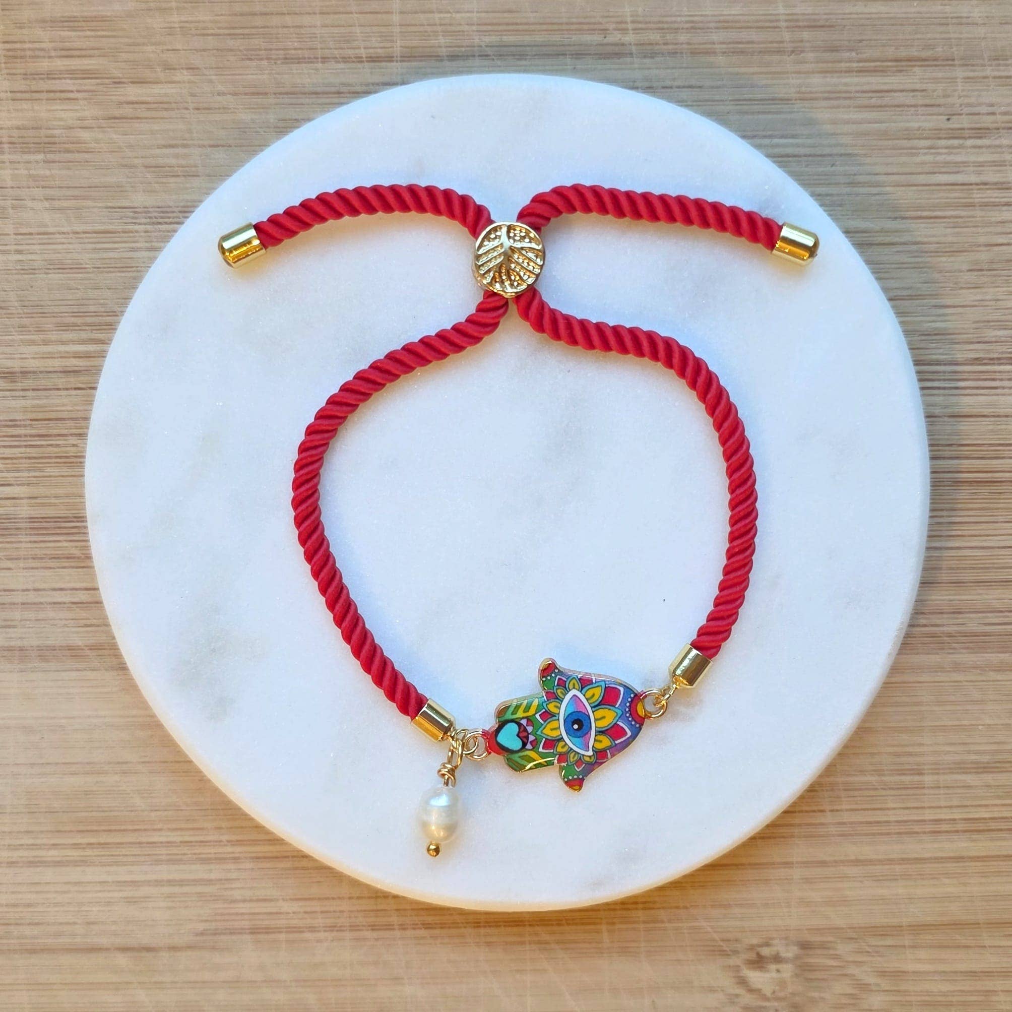 Daphne'Style - Wholesale Armband met gebedskralen - Artistieke Hamsa Parel Verstelbare Rode Koord Handgemaakte Armband4