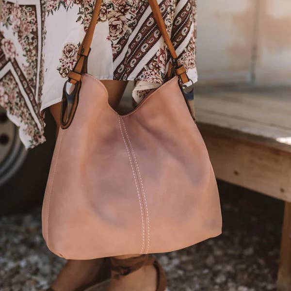MiMi Wholesale - Wholesale Shoulder Bag - Women's - LHL001-2 Side Metal Accent Hobo Bag