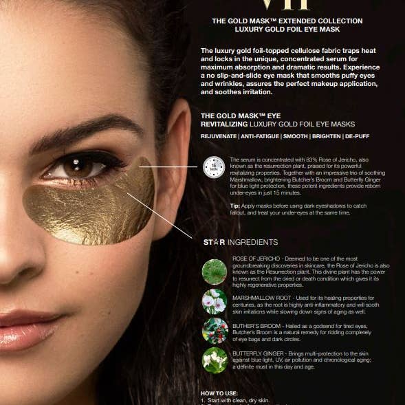 STARSKIN - Wholesale Eye Treatment Mask - Gold Eye Mask Patches – 5 Pack4