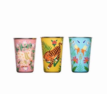 Curiosity Lab - Wholesale Drinking Glass/Cup - Hand-painted stainless steel food cup Srinagar Small