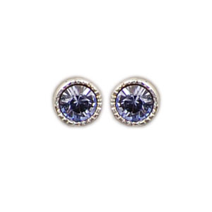 Janusch - Wholesale Stud/Post Earrings - Lavender Provence Crystal 3mm Stud Earrings0