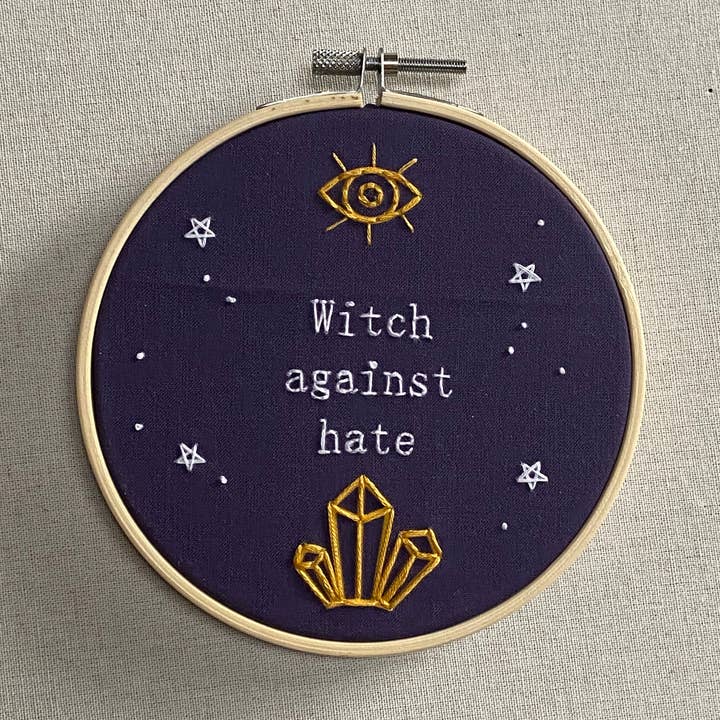 Witch Against Hate 5 Inch Embroidery Kit for wholesale by Open Coven