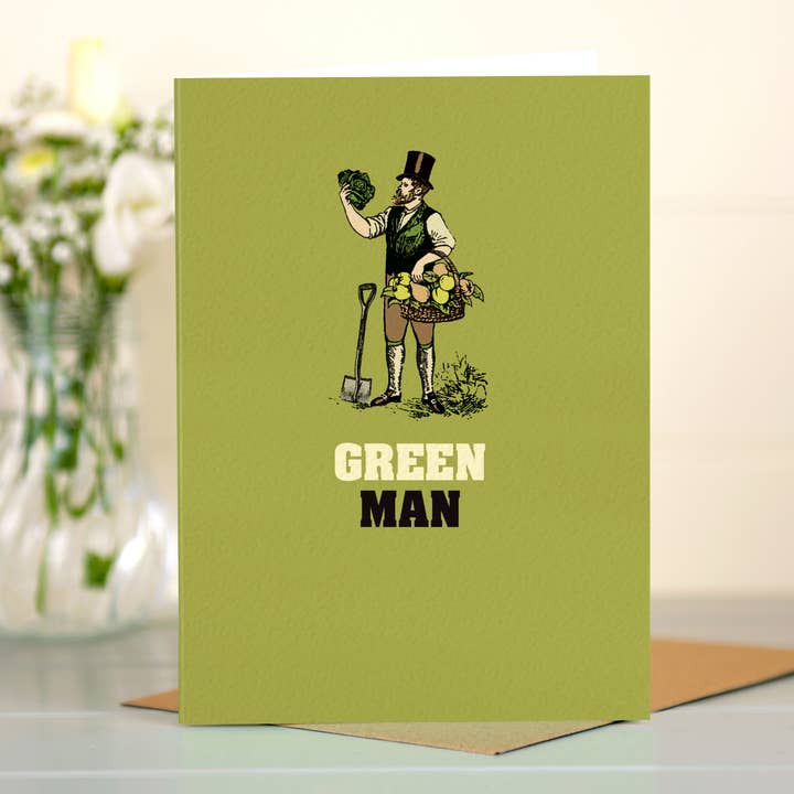 L&G12 Funny havearbejde kort til ham 'grøn mand' for engroshandel hos The Typecast Gallery