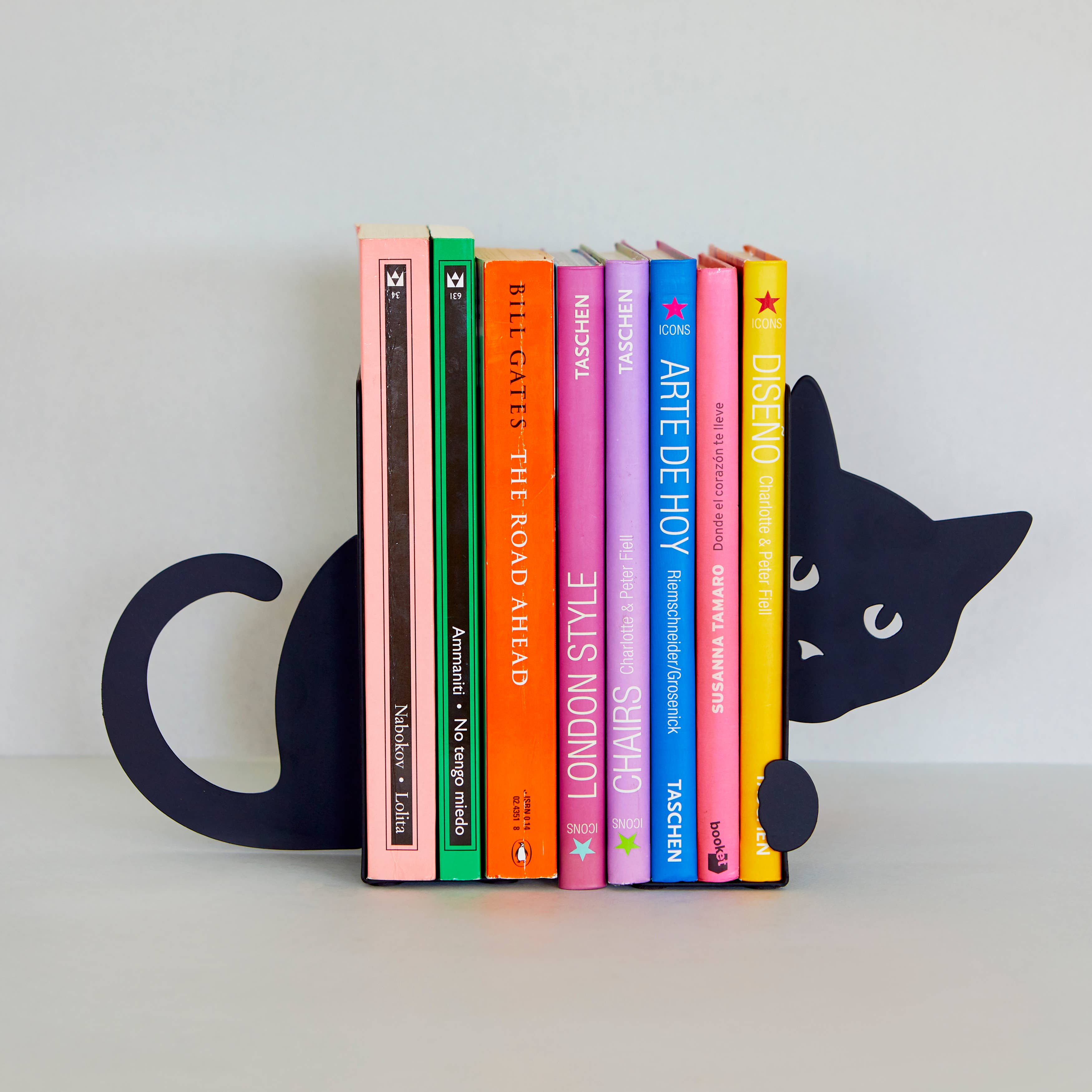 Balvi - Wholesale Bookend - Book Holder, Hidden Cat, Black, Metal2