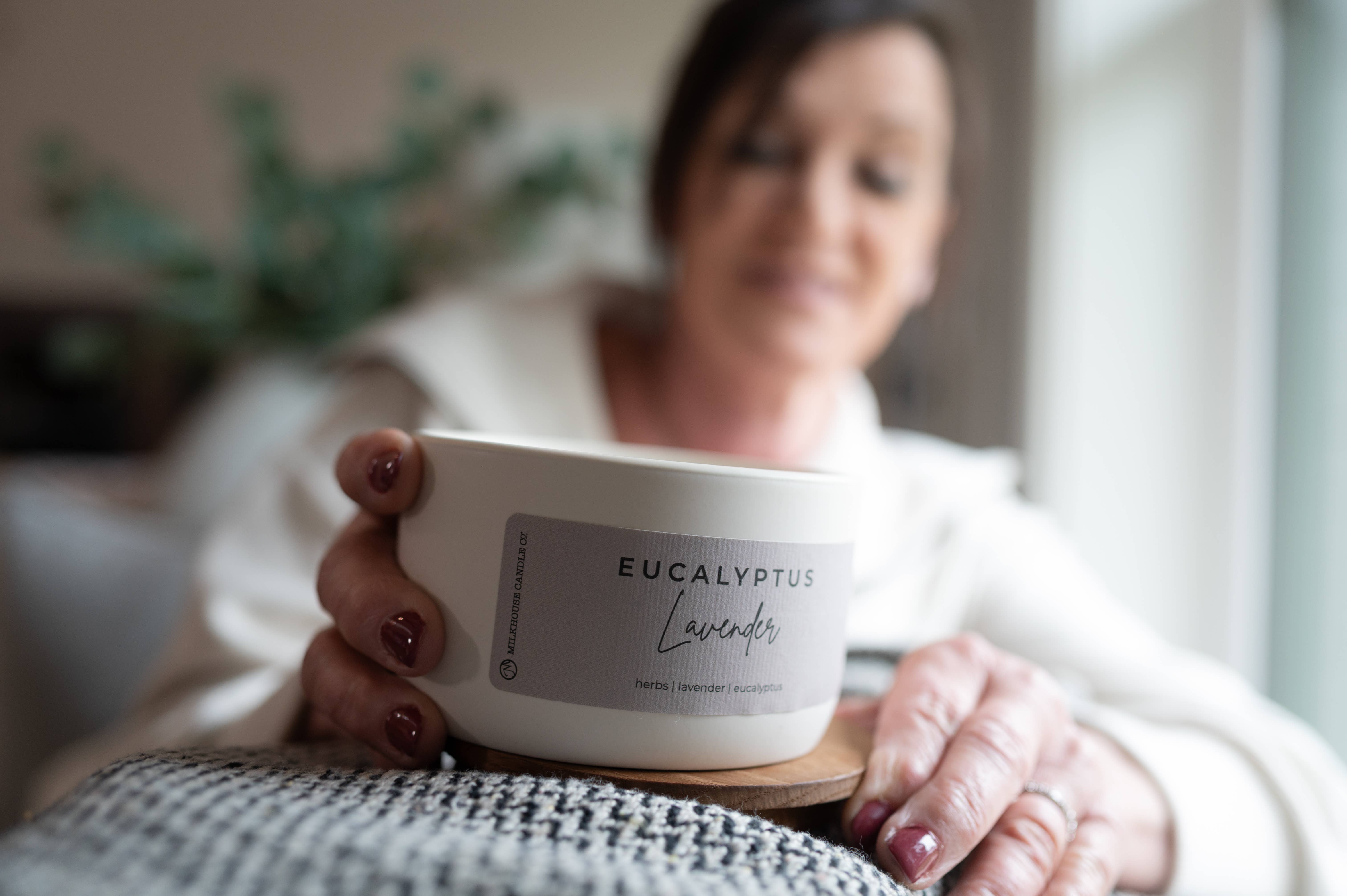 Milkhouse Candle Company - Wholesale Jar/Filled Candle - Eucalyptus Lavender | 10 oz Signature Statement Candle