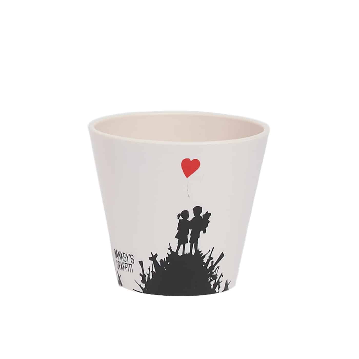 URBAN.ITY SRL - Wholesale Coffee/Tea Cup - Banksy Espresso Cup in RPET 90 ml - Kids on Guns