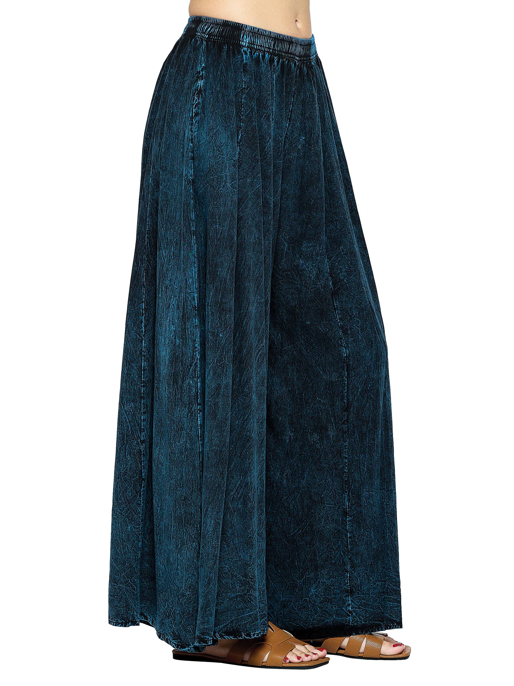 Yak & Yeti - Wholesale Broek - Dames - Broek Palazzo Vintage Wash13