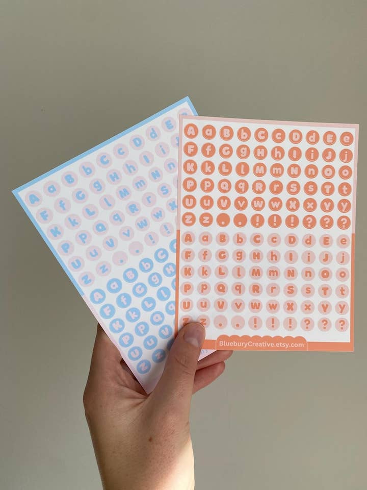 Alphabet Letters - Matte Sticker Sheet for wholesale by Bluebury Creative