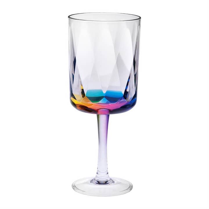 LeadingWare - Wholesale Wine Glass - AC-0182 - 15 oz. Rainbow Diamond Wine Glass