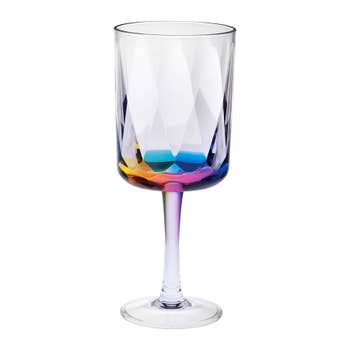 blue paisley {acrylic} wine glass