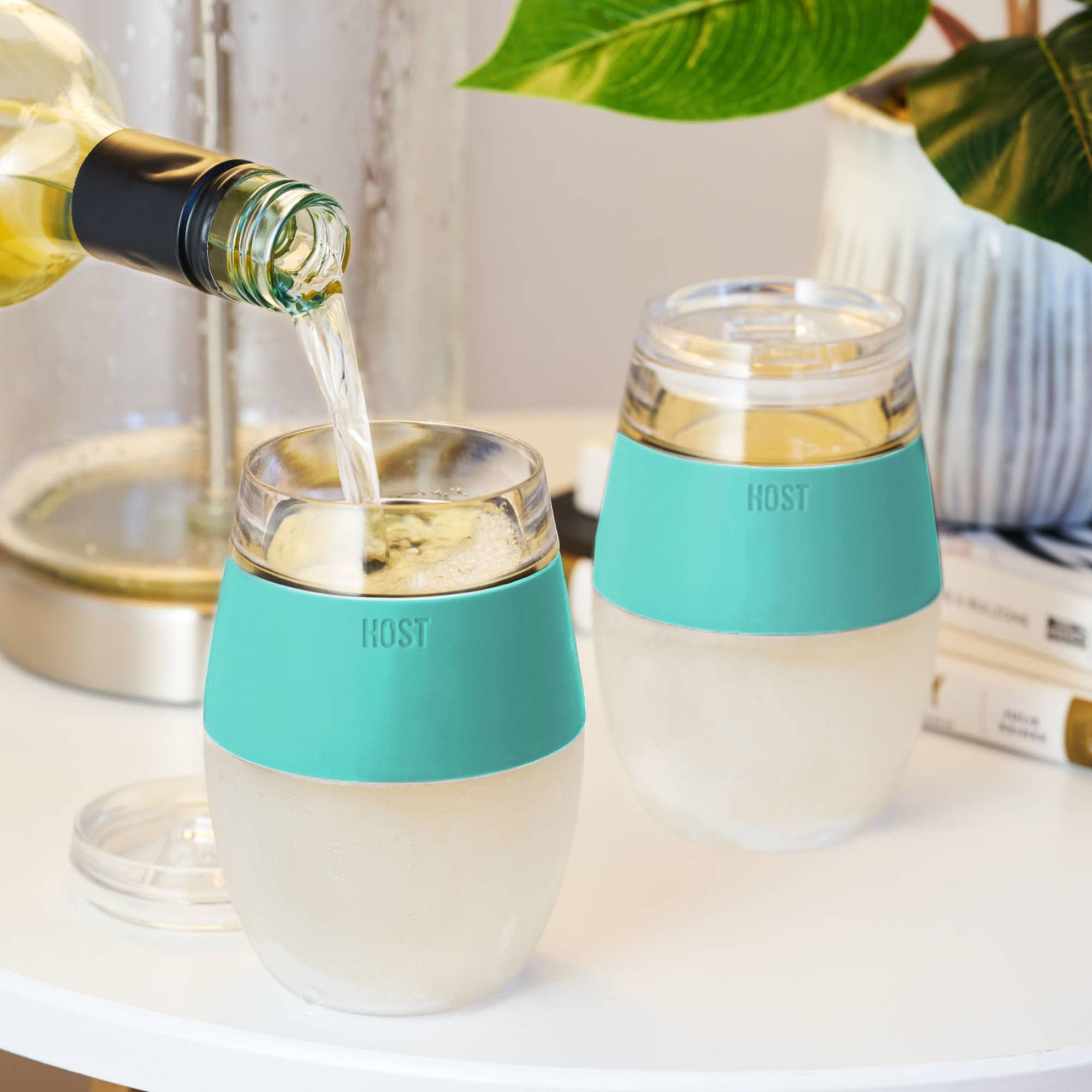 HOST - Vente Verres à vin - Coupes de refroidissement Wine FREEZE™ avec gel réfrigérant en menthe, ensemble de 22