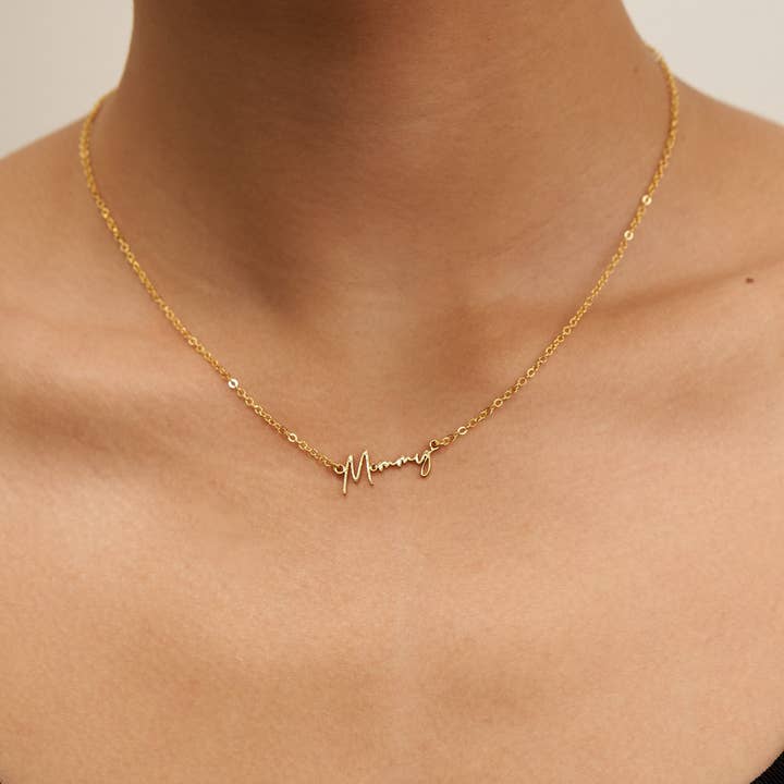 24K Gold Mommy Pendant Necklace for wholesale by Brenda Grands Jewelry