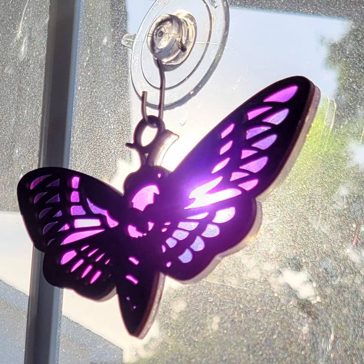 Shelfish Modern - Venta al por mayor Atrapasoles - Captador de sol con forma de mandala con forma de luna iridiscente, atrapasoles de cristal acrílico, decoración de plantas con forma de cabaña bruja, captador de sol para ventanas5