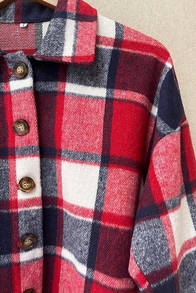 UNISHE - Vente Veste-chemise – femme - XC1238 Veste en flanelle à carreaux Femme22