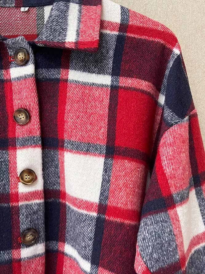 UNISHE - Vente Veste-chemise – femme - XC1238 Veste en flanelle à carreaux Femme22