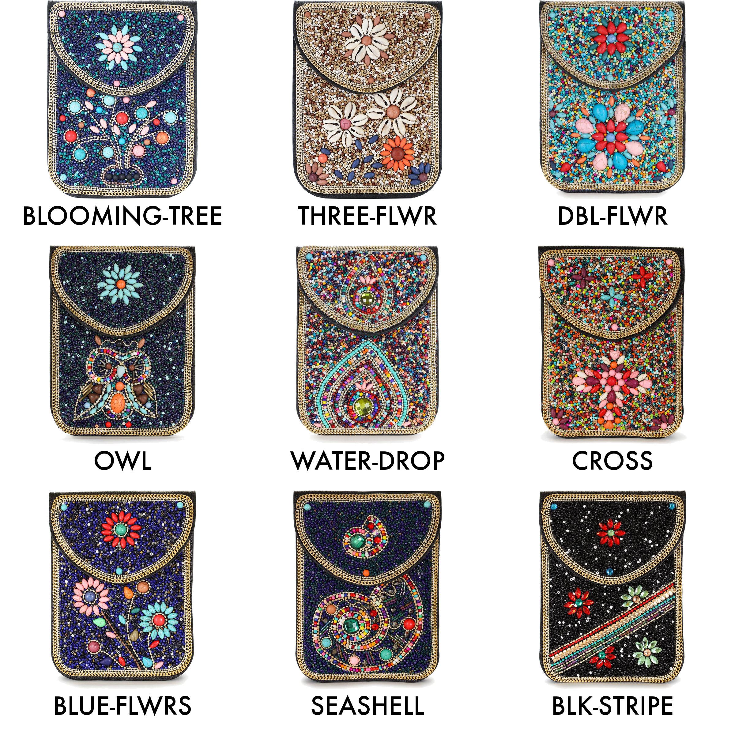 22 Tote - Vendita all'ingrosso Borsa a tracolla - Donna - Borsa a tracolla per cellulare in pelle vegana con perline19