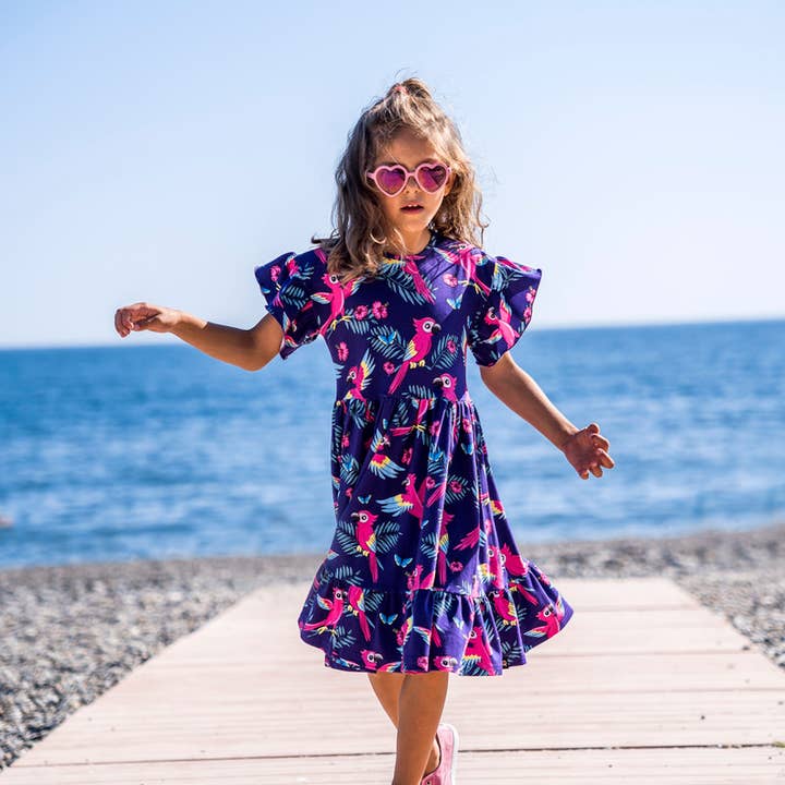 SPRING DRESS PURPLE PARROT for wholesale by Mullido