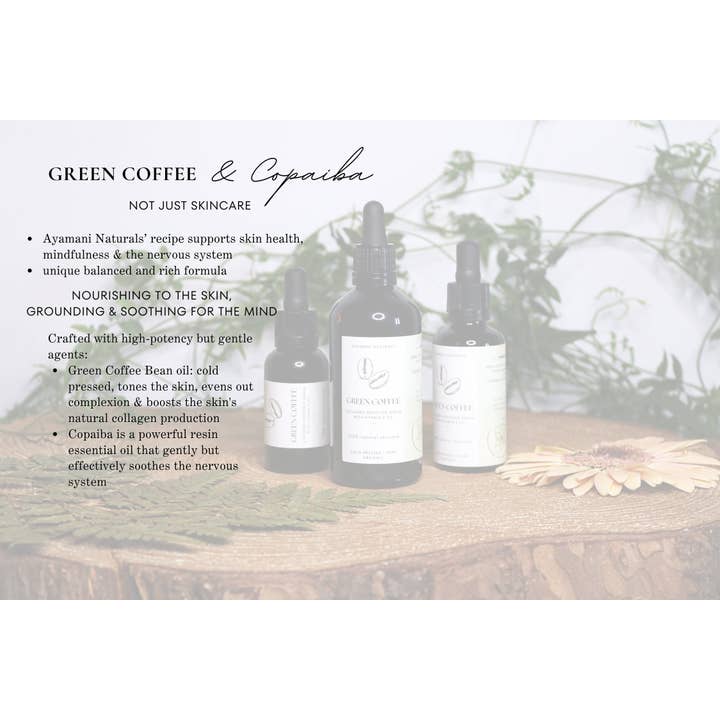 Ayamani Naturals - Wholesale Facial Serum/Concentrate - Green Coffee Collagen Boosting Anti Aging Serum with Copaiba, Natural Skincare Oil1
